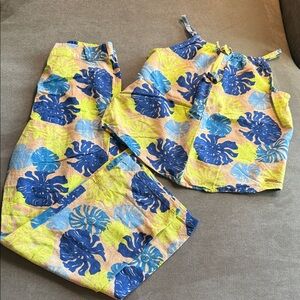 Tropical Leaf Kids Pajama Set